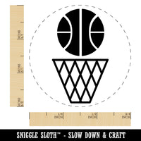 Basketball and Hoop Self-Inking Rubber Stamp for Stamping Crafting Planners