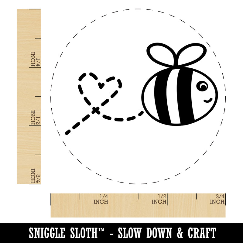 Buzzy Bumble Bee with Heart Self-Inking Rubber Stamp for Stamping Crafting Planners