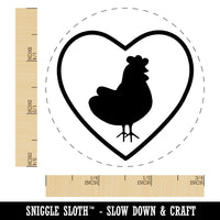 Chicken in Heart Self-Inking Rubber Stamp for Stamping Crafting Planners