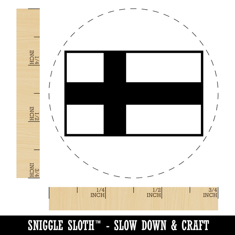 Finland Flag Self-Inking Rubber Stamp for Stamping Crafting Planners