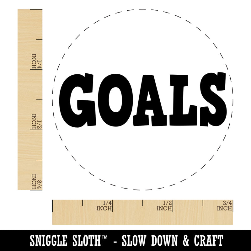 Goals Bold Text Self-Inking Rubber Stamp for Stamping Crafting Planners