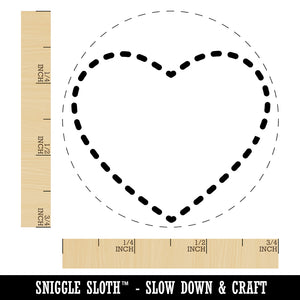 Heart Dashed Love Outline Self-Inking Rubber Stamp for Stamping Crafting Planners
