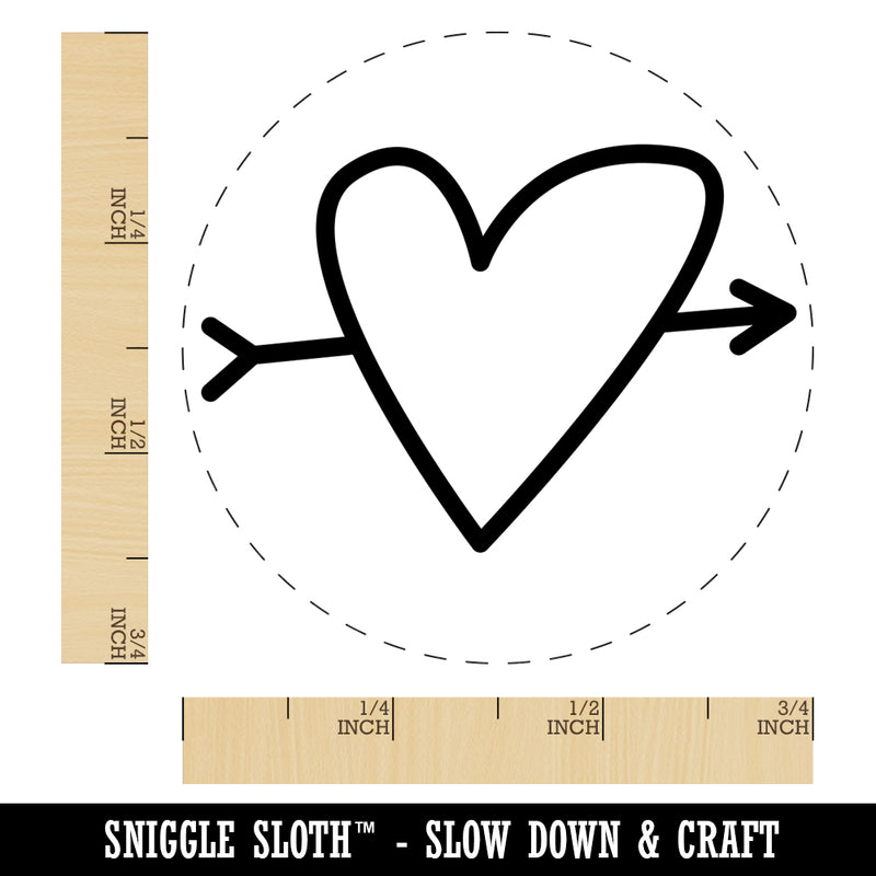 Heart Outline with Arrow Self-Inking Rubber Stamp for Stamping Crafting Planners