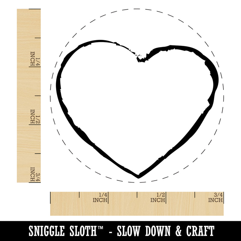 Heart Sketch Love Outline Self-Inking Rubber Stamp for Stamping Crafting Planners