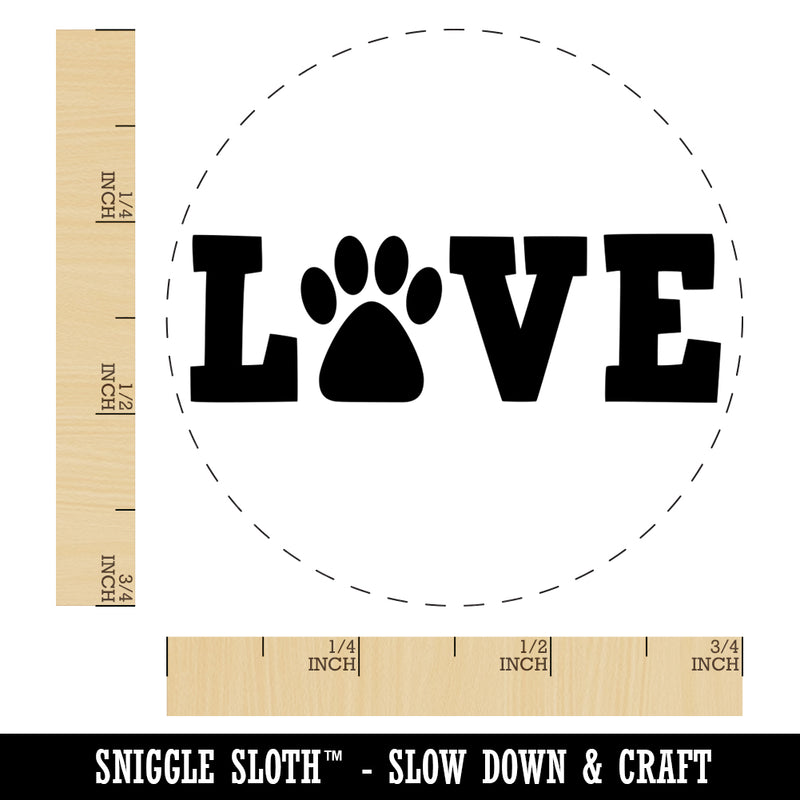 Love Paw Print Dog Cat Pet Text Self-Inking Rubber Stamp for Stamping Crafting Planners