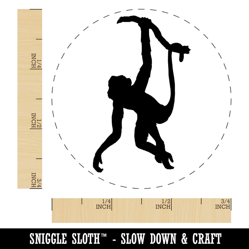 Monkey Hanging from Tree Solid Self-Inking Rubber Stamp for Stamping Crafting Planners