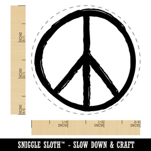 Peace Sign Sketch Self-Inking Rubber Stamp for Stamping Crafting Planners