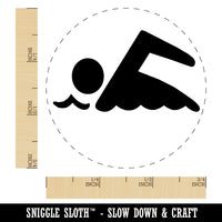 Swimming Symbol Self-Inking Rubber Stamp for Stamping Crafting Planners