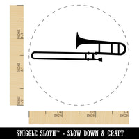 Trombone Music Instrument Silhouette Self-Inking Rubber Stamp for Stamping Crafting Planners