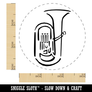 Tuba Music Instrument Sketch Self-Inking Rubber Stamp for Stamping Crafting Planners