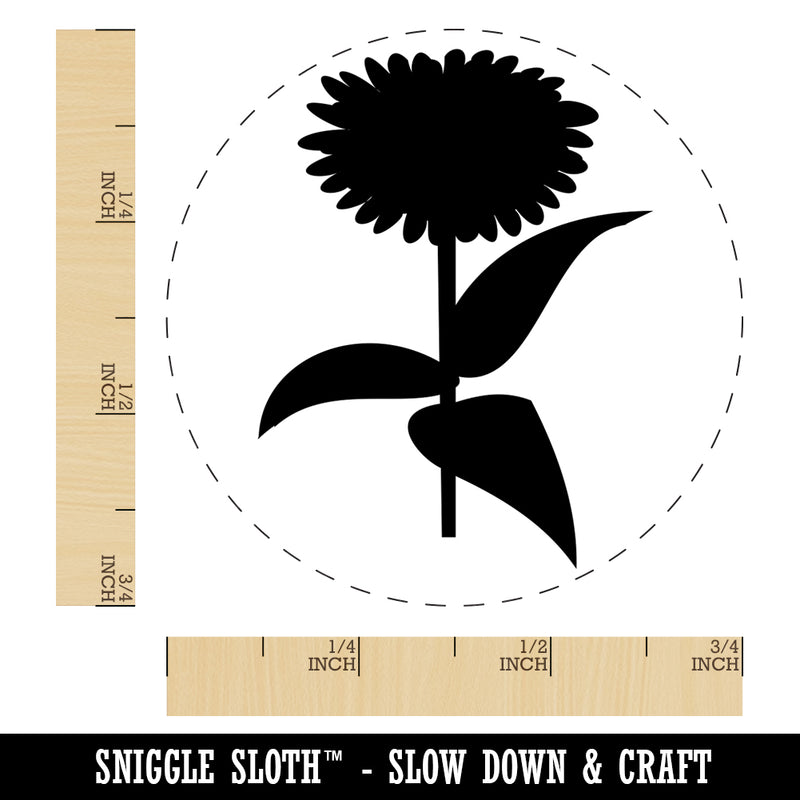 Zinnia Flower Solid Self-Inking Rubber Stamp for Stamping Crafting Planners