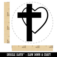 Cross and Heart Love Christian Self-Inking Rubber Stamp for Stamping Crafting Planners
