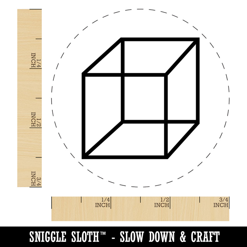 Cube Box Outline Self-Inking Rubber Stamp for Stamping Crafting Planners