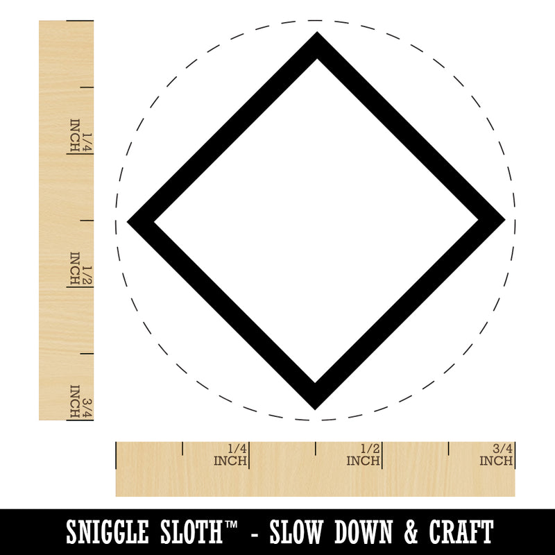 Diamond Shape Border Outline Self-Inking Rubber Stamp for Stamping Crafting Planners