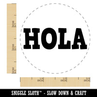 Hola Spanish Hi Hello Self-Inking Rubber Stamp for Stamping Crafting Planners