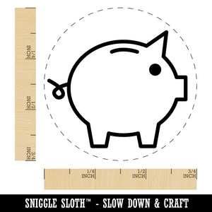 Piggy Bank Outline Self-Inking Rubber Stamp for Stamping Crafting Planners