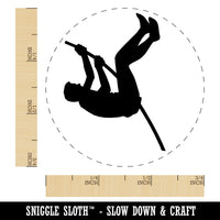 Pole Vaulter Track and Field Solid Self-Inking Rubber Stamp for Stamping Crafting Planners