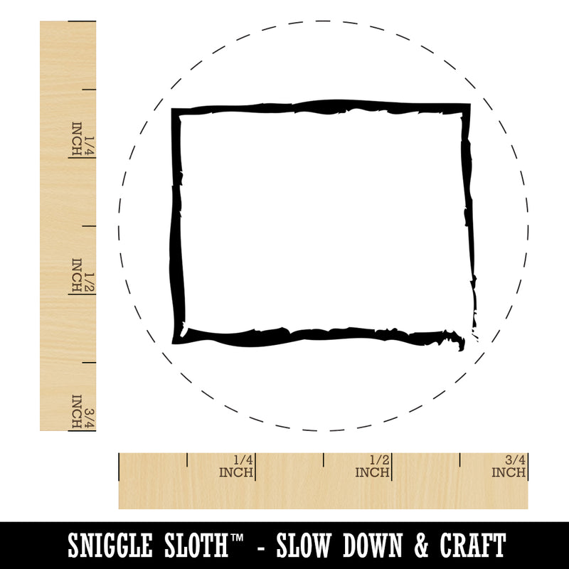 Sketchy Rectangle Border Outline Self-Inking Rubber Stamp for Stamping Crafting Planners