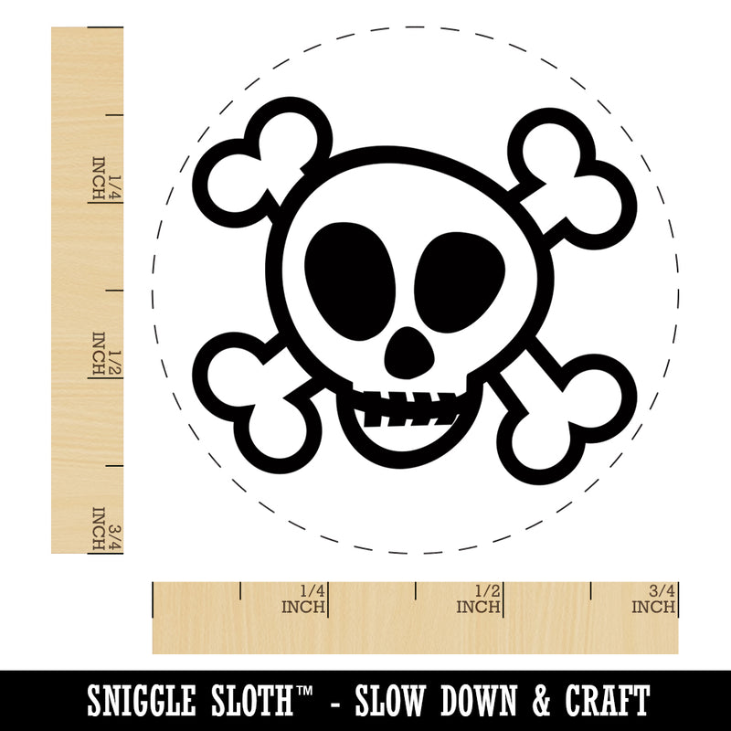 Skull and Crossbones Doodle Self-Inking Rubber Stamp for Stamping Crafting Planners