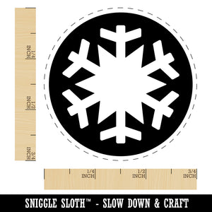 Snowflake in Circle Winter Snowing Self-Inking Rubber Stamp for Stamping Crafting Planners