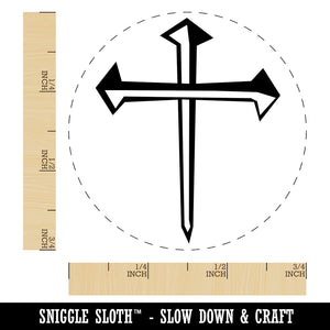 Three 3 Nails Cross Christian Stylized Self-Inking Rubber Stamp for Stamping Crafting Planners