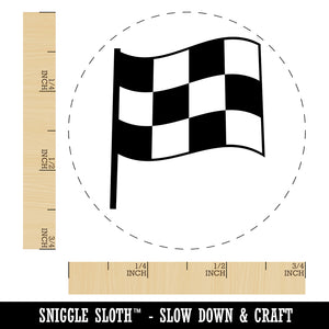 Waving Checkered Flag Self-Inking Rubber Stamp for Stamping Crafting Planners
