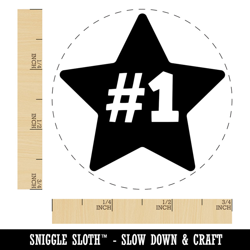 #1 Number One in Star Self-Inking Rubber Stamp for Stamping Crafting Planners