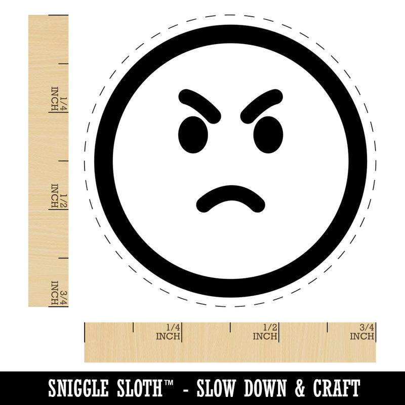 Angry Mad Face Emoticon Self-Inking Rubber Stamp for Stamping Crafting Planners