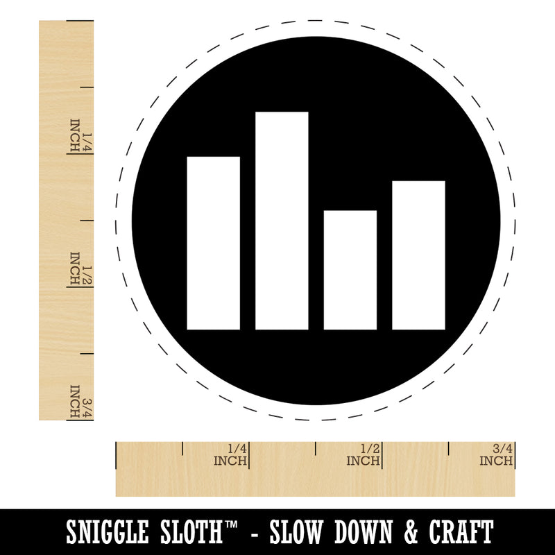 Bar Graph Icon in Circle Self-Inking Rubber Stamp for Stamping Crafting Planners