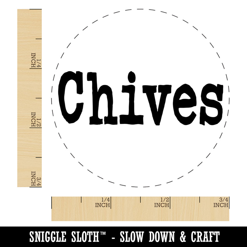 Chives Herb Fun Text Self-Inking Rubber Stamp for Stamping Crafting Planners