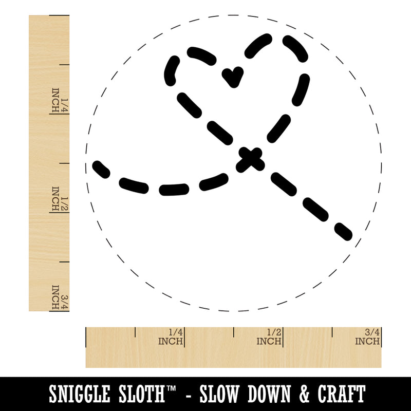 Dashed Heart Self-Inking Rubber Stamp for Stamping Crafting Planners