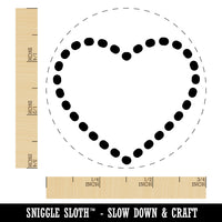 Dotted Heart Outline Self-Inking Rubber Stamp for Stamping Crafting Planners