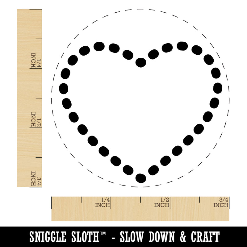 Dotted Heart Outline Self-Inking Rubber Stamp for Stamping Crafting Planners