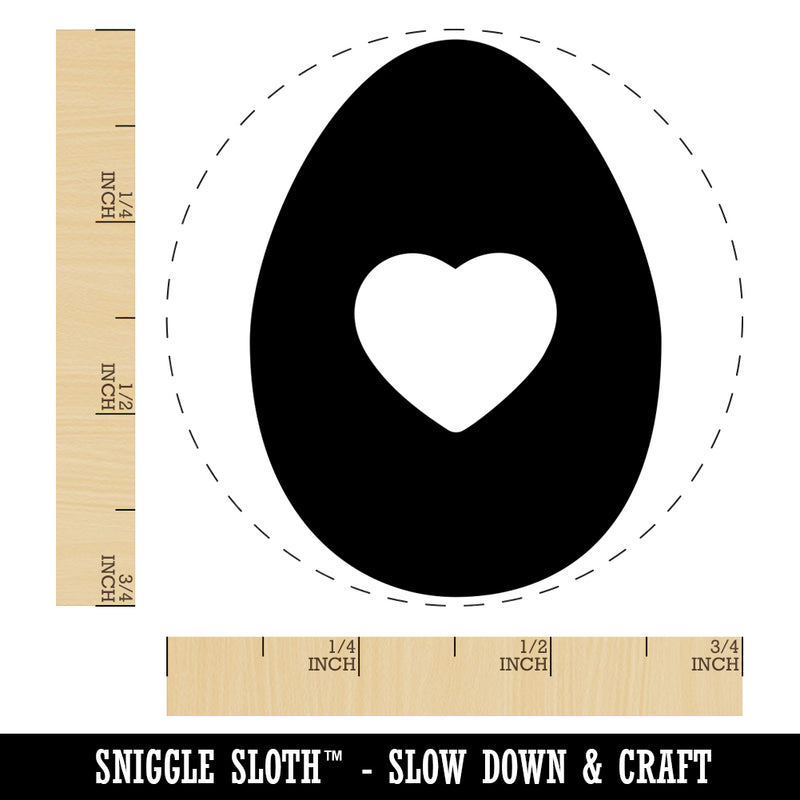 Egg Solid with Heart Self-Inking Rubber Stamp for Stamping Crafting Planners