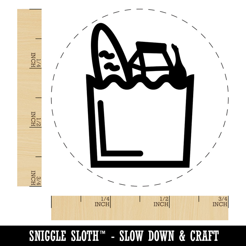 Groceries Grocery Store Icon Self-Inking Rubber Stamp for Stamping Crafting Planners