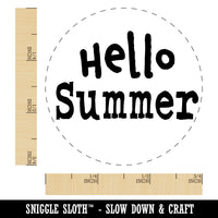 Hello Summer Fun Text Self-Inking Rubber Stamp for Stamping Crafting Planners
