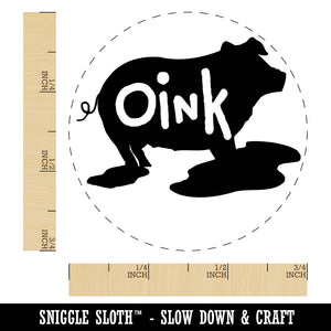 Pig in Mud Oink Funny Self-Inking Rubber Stamp for Stamping Crafting Planners