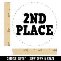 Second 2nd Place Fun Text Self-Inking Rubber Stamp for Stamping Crafting Planners