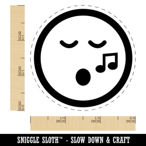 Singing Face Music Emoticon Self-Inking Rubber Stamp for Stamping Crafting Planners