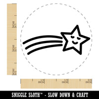 Smiling Shooting Star Self-Inking Rubber Stamp for Stamping Crafting Planners