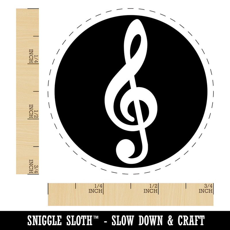 Treble Clef Music in Circle Self-Inking Rubber Stamp for Stamping Crafting Planners