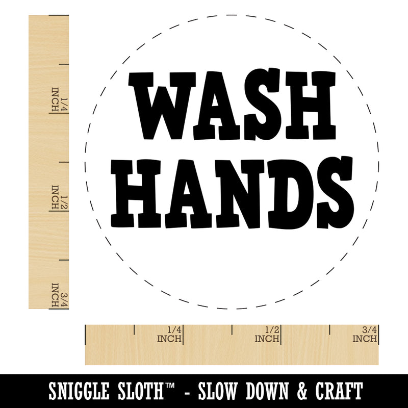 Wash Hands Text Self-Inking Rubber Stamp for Stamping Crafting Planners