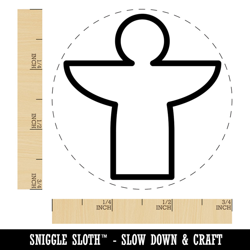 Angel Symbol Outline Self-Inking Rubber Stamp for Stamping Crafting Planners