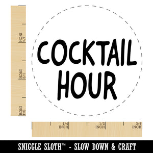 Cocktail Hour Fun Text Self-Inking Rubber Stamp for Stamping Crafting Planners