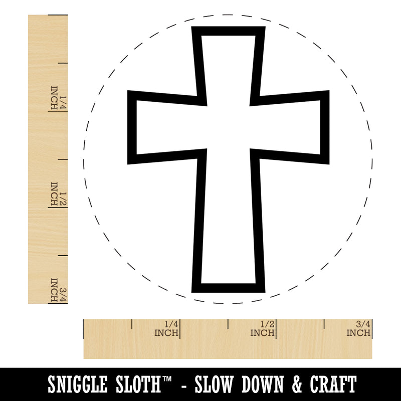 Cross Angled Christian Church Religion Outline Self-Inking Rubber Stamp for Stamping Crafting Planners