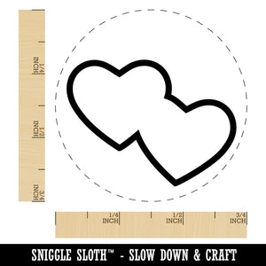 Double Heart Symbol Outline Self-Inking Rubber Stamp for Stamping Crafting Planners