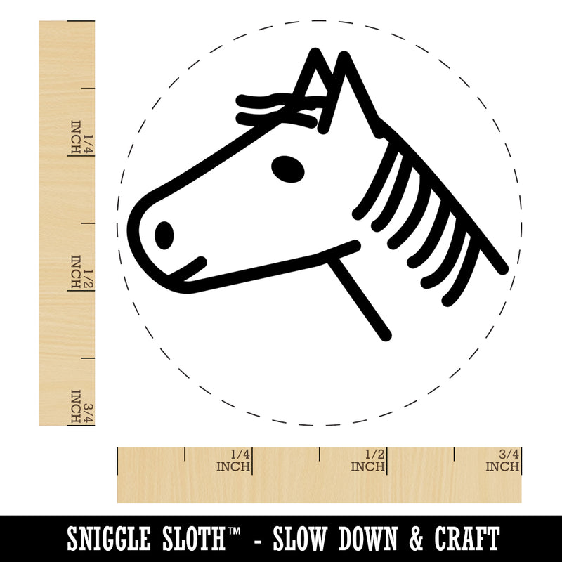 Horse Head Profile Doodle Self-Inking Rubber Stamp for Stamping Crafting Planners