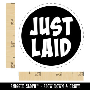 Just Laid Egg in Circle Self-Inking Rubber Stamp for Stamping Crafting Planners