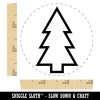 Pine Tree Outline Self-Inking Rubber Stamp for Stamping Crafting Planners