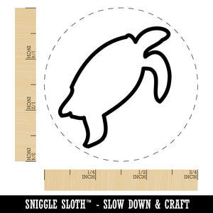 Turtle Swimming Outline Self-Inking Rubber Stamp for Stamping Crafting Planners